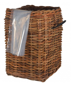 Stor firkantet rattan kurv H84 cm. inkl. pose