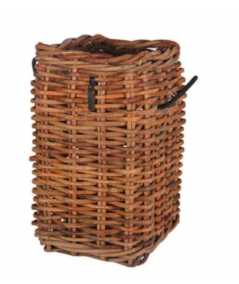 Høj firkantet rattan kurv H66 cm. inkl. pose