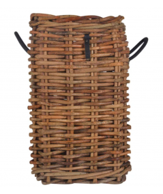 Høj firkantet rattan kurv H66 cm. inkl. pose