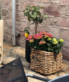 Maxi Low Square Rattan Basket (incl. bag)