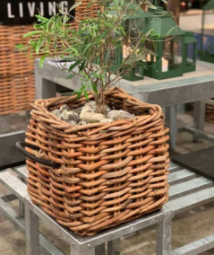 Maxi Low Square Rattan Basket (incl. bag)