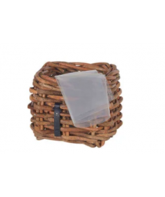 Mini lav firkantet rattan kurv inkl. pose