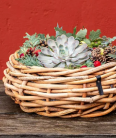 Maxi rund rattan kurv inkl. pose