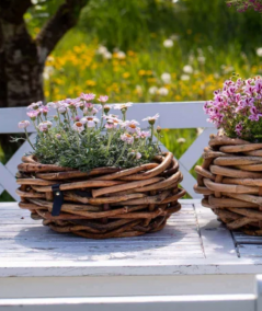 Mini rund rattan kurv inkl. pose