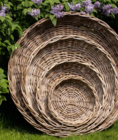 Mega rund rattan bakke