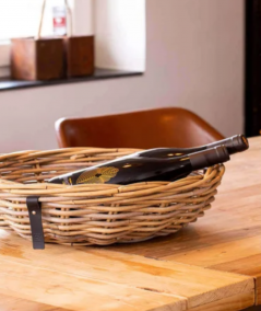 Midi rund rattan bakke