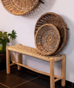 Mini rund rattan fad