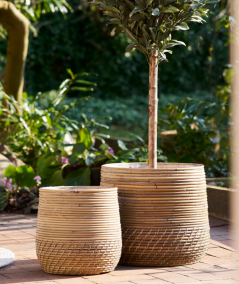 Moro Kurve - Kurve, kubu rattan, natur sæt af 2