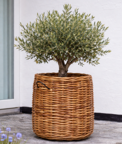 Magnum lav rund rattan kurv i ø110 x H100 cm. inkl. pose