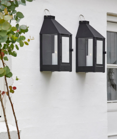 Sort Midi væg lanterne