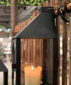 Sort Midi væg lanterne