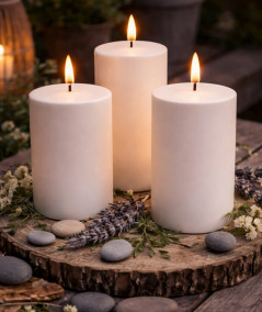 Udendørs solcelle bloklys Ø7,5 x H10 cm