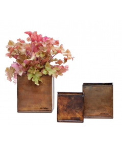 A2 living firkantet urtepotte i kobber look sæt m. 3 stk.