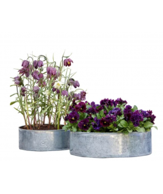 A2 living galvaniseret rund plantebakke sæt m. 2 stk.