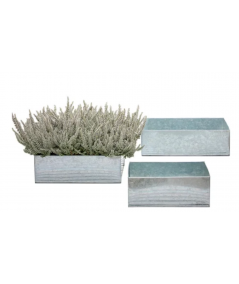 A2 living galvaniseret firkantet plantebakke sæt m. 3 stk.