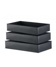 A2 living rektangulær plantebakke i sort sæt m. 3 stk.