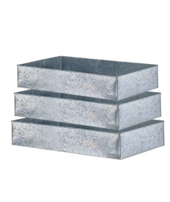 A2 living galvaniseret rektangulær plantebakke sæt m. 3 stk.