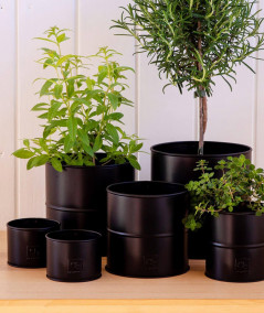 A2 living urtepotte sæt i sort m. 6 stk.