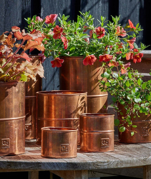 A2 living kobber urtepotte sæt m. 6 stk.