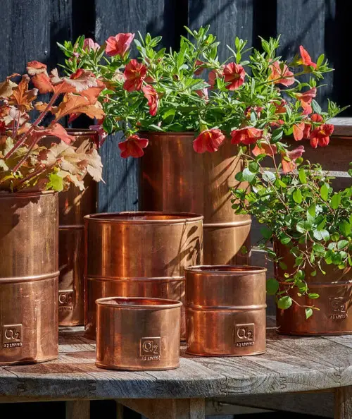 A2 living kobber urtepotte sæt m. 6 stk.