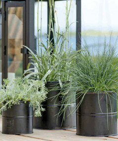 A2 living urtepotte sæt i sort m. 3 stk.