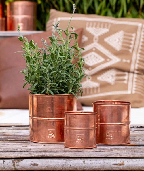 A2 living urtepotte sæt i kobber m. 3 stk.