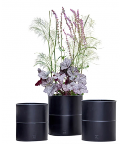 A2 living blomsterspand i sort sæt m. 3 stk