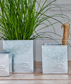 A2 living galvaniseret firkantet urtepotte sæt m. 3 stk.