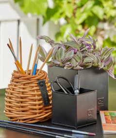 A2 living firkantet sort urtepotte sæt m. 3 stk.