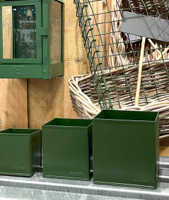 A2 living firkantet urtepotte i olivengrøn sæt m. 3 stk.