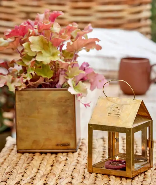 A2 living firkantet urtepotte i kobber look sæt m. 3 stk.