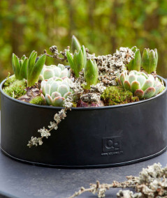 A2 living rund plantebakkesæt i sort m. 2 stk.