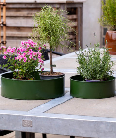 A2 living rund plantebakkesæt i olivengrøn m. 2 stk.