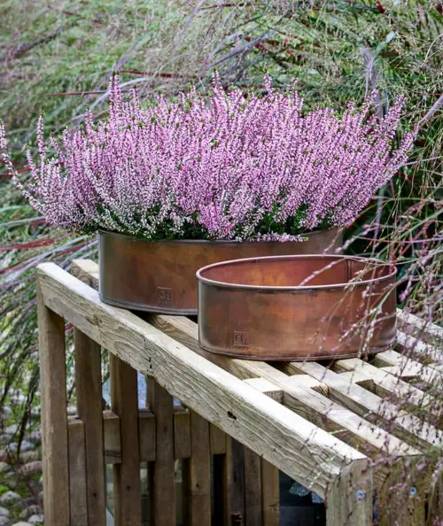A2 living rund plantebakkesæt i kobber look 2 stk.