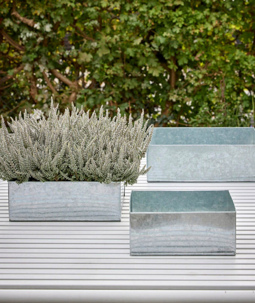 A2 living galvaniseret firkantet plantebakke sæt m. 3 stk.