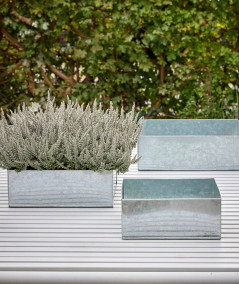 A2 living galvaniseret firkantet plantebakke sæt m. 3 stk.