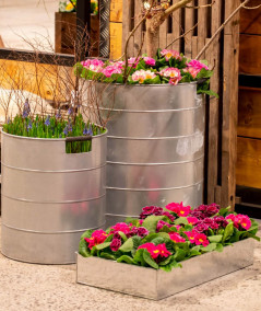 A2 living galvaniseret rektangulær plantebakke sæt m. 3 stk.