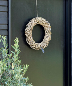 Rattan dekorationskrans sæt m. 3 stk.