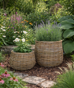 Pulo kurvesæt i rattan med indvendig plastik