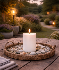 Udendørs solcelle bloklys Ø7,5 x H12,5 cm