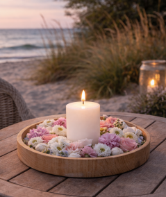 Udendørs solcelle bloklys Ø7,5 x H10 cm