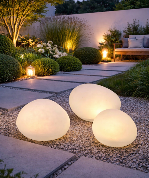 Solcelle sten - sæt af 3 lamper