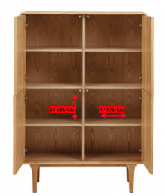 Darwin vitrineskab i egetræ