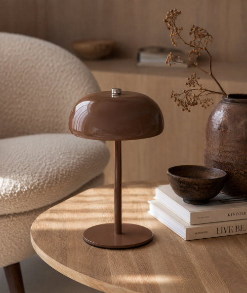 Margate Bordlampe i brun/metal/genopladelig