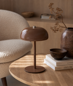 Margate Bordlampe i brun/metal/genopladelig