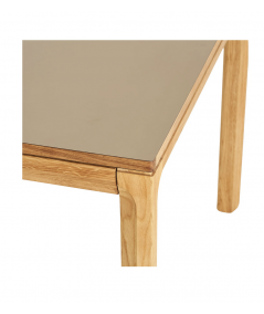 Bowen spisebord lavet i natur eg med HPL i mørk sand 100x220-320 cm