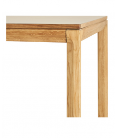 Bowen spisebord lavet i natur eg med HPL i mørk sand 100x220-320 cm