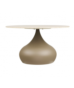 Pienza sofabord i khaki metal med hærdet glas