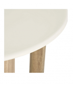 Fondi rundt spisebord i sand med cementlook Ø120 cm