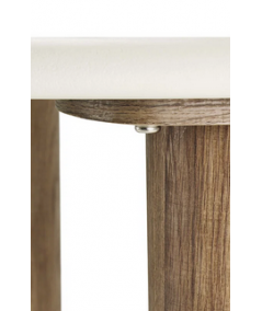 Fondi rundt spisebord i sand med cementlook Ø120 cm
